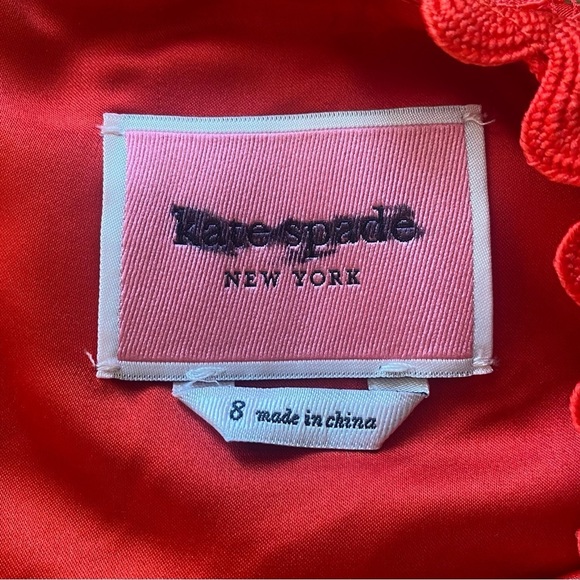 Kate Spade Lace Dune Shift Dress Women Size 8 Red Sleeveless Tunic Scalloped - Picture 3 of 7